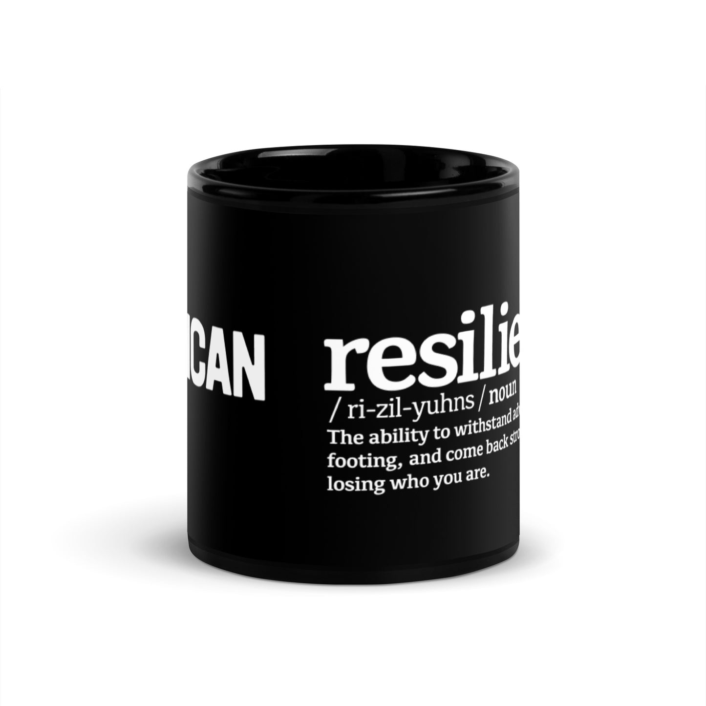 Profiles of Resilience — Black Glossy Mug