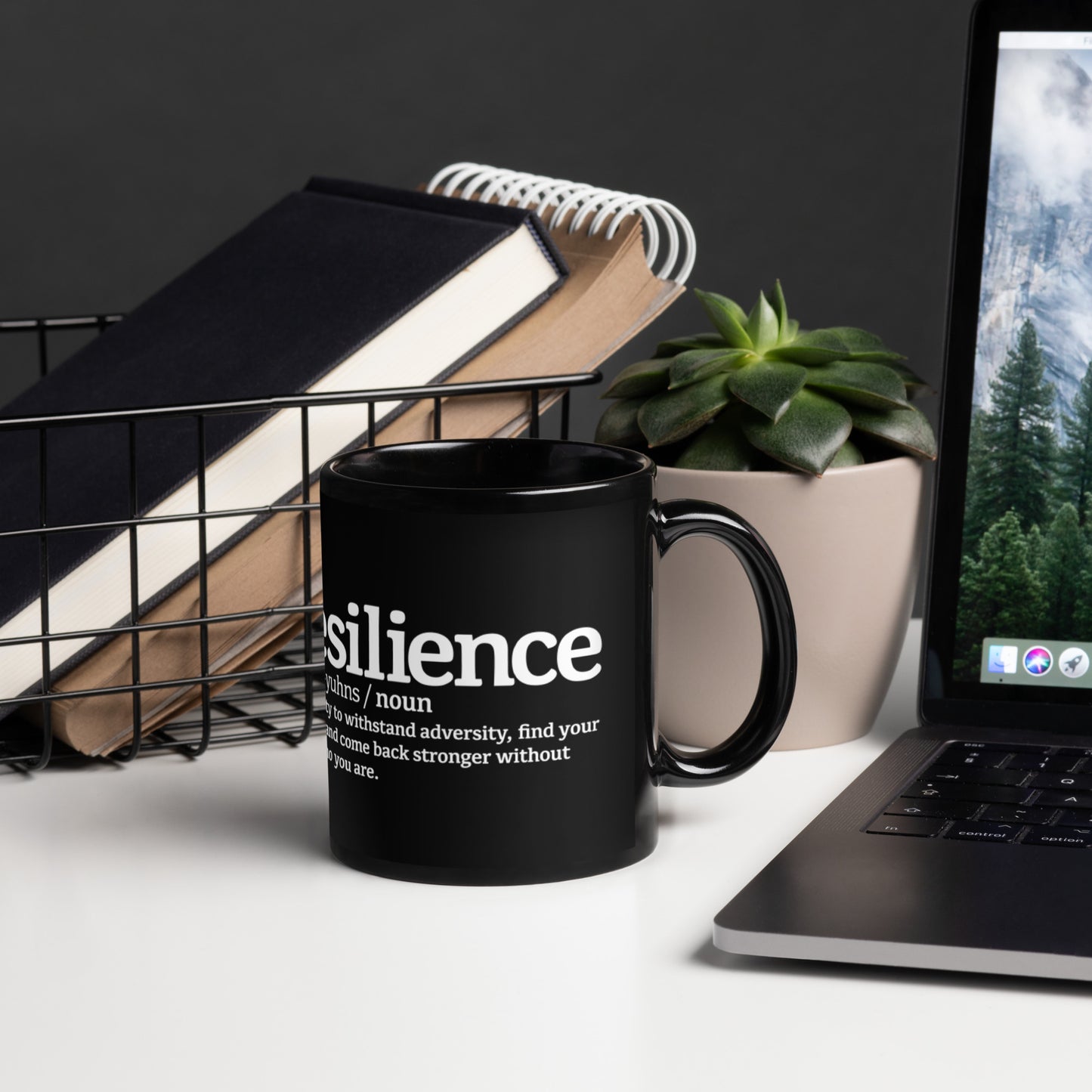 Profiles of Resilience — Black Glossy Mug