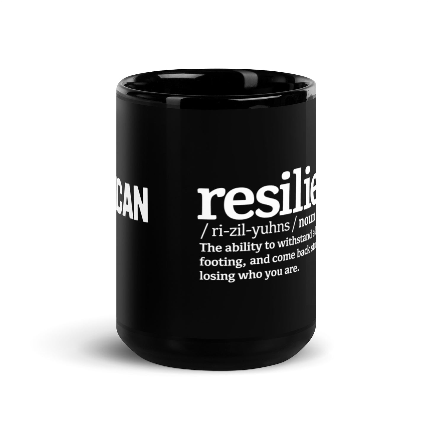 Profiles of Resilience — Black Glossy Mug