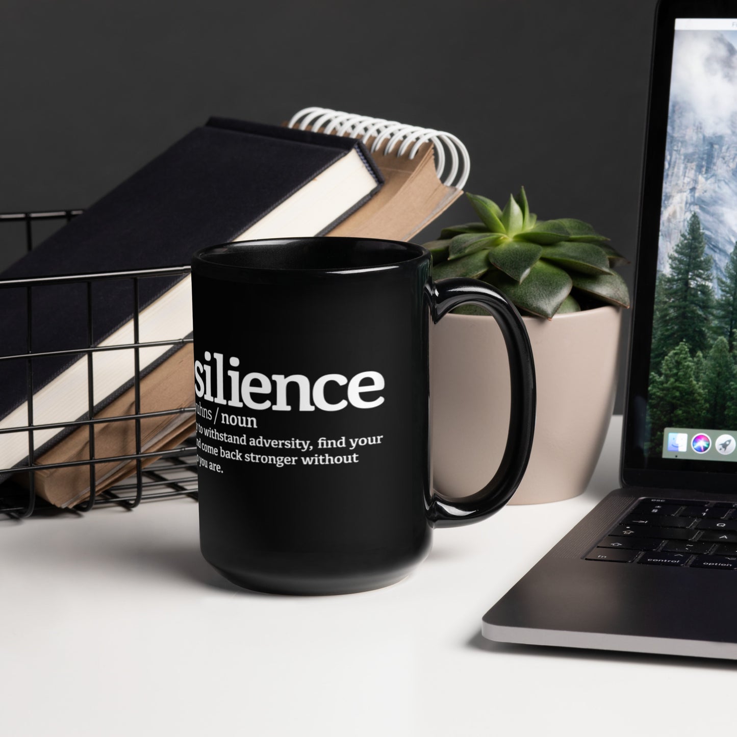 Profiles of Resilience — Black Glossy Mug